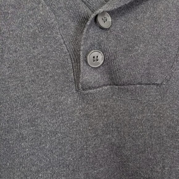 Marquis Men’s Gray Wool Blend Sweater - Shawl Collar Button Pullover, Size S - Picture 4 of 7